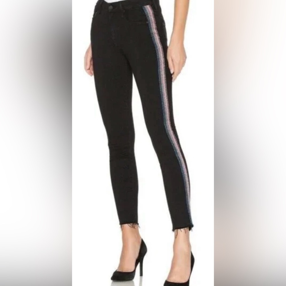 Women’s Mother Black Guilty Glitter with Side Stripe Size 26